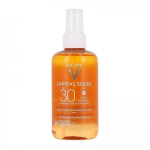 Vichy Ideal Soleil Enhanced Tan Protective Solar Water SPF30 Αντηλιακό Νερό για Λαμπερό Μαύρισμα με Βήτα Καροτίνη, 200ml