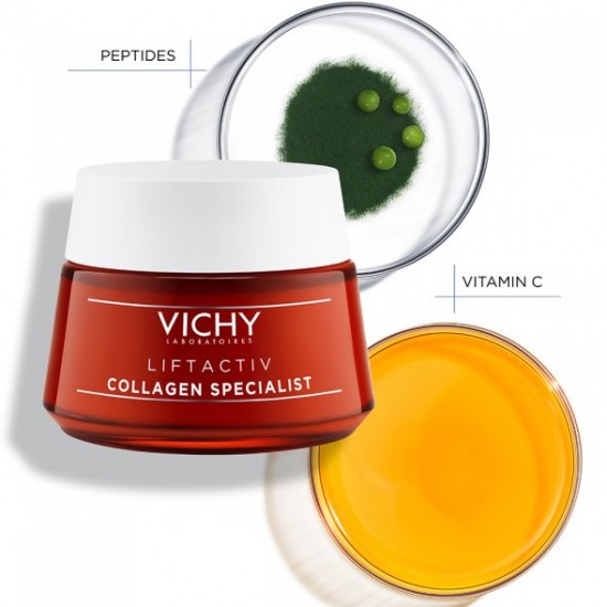 Vichy Liftactiv Collagen Specialist 24ωρη Κρέμα Προσώπου για Αντιγήρανση, Σύσφιξη & Ανάπλαση 50ml