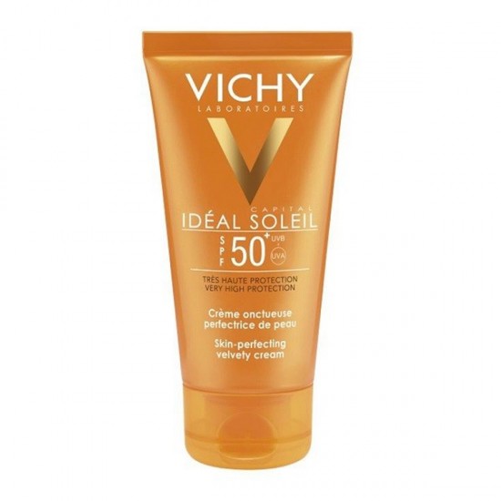 Vichy Ideal Soleil Velvety Face Cream SPF50+ 50ml, Κρέμα με Βελούδινη Υφή Για Κανονικές Προς Ξηρές Επιδερμίδες Με SPF50, 50ml