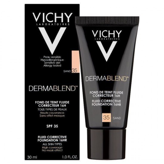 VICHY DERMABLEND FOND DE TEINT FLUIDE CORRECTEUR Sand 35, 30ml