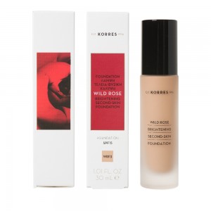 Korres Wild Rose Brightening Foundation SPF15 Άγριο Τριαντάφυλλο WRF3 για Λάμψη & Φυσική Κάλυψη, 30ml