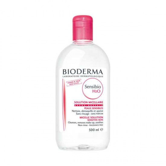 Bioderma Sensibio H2O Νερό Καθαρισμού Micellaire Καταπραϋντικό Αφαιρεί το Μακιγιάζ & Απαλάσσει από Ρύπους, Κατάλληλο για Πρόσωπο,Μάτια & Χείλη για Ευαίσθητο Δέρμα, 500ml