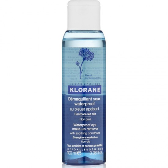 Klorane Waterproof Eye Make-up Remover Λοσιόν Για Αδιάβροχο Ντεμακιγιάζ Ματιών 100ml