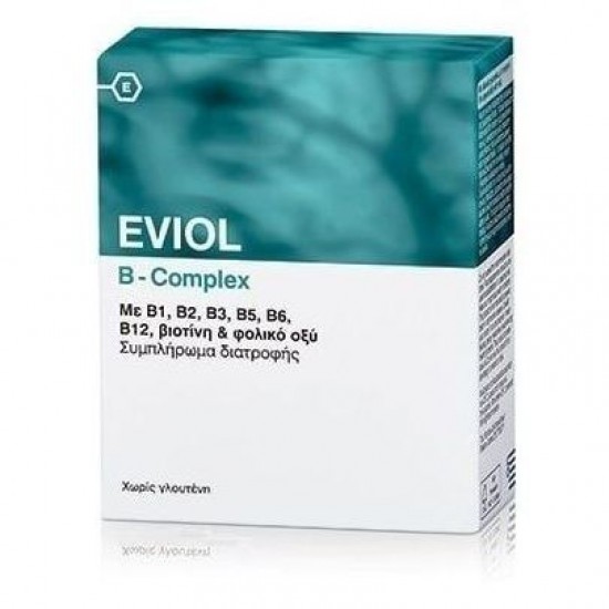 Eviol B-Complex Συμπλήρωμα Συμπλέγματος Βιταμίνης B για τη Φυσιολογική Λειτουργία του Νευρικού Συστήματος, 30 caps