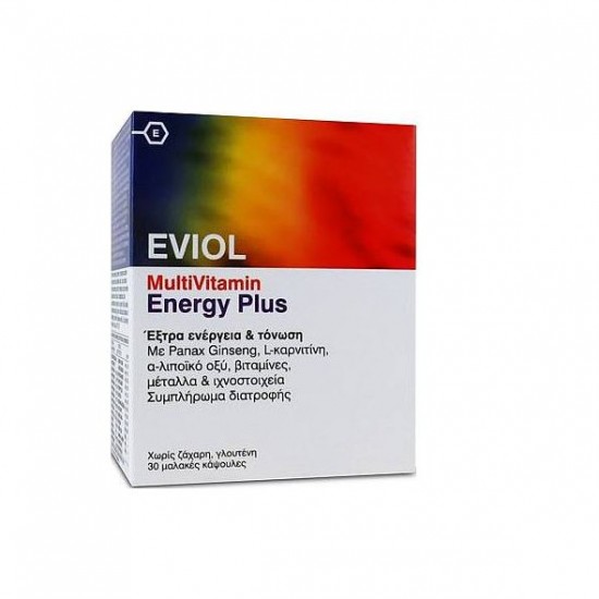 Eviol MultiVitamin Energy Plus Συμπλήρωμα Διατροφής για την Παραγωγή & Απελευθέρωση Ενέργειας στον Οργανισμό, 30 caps