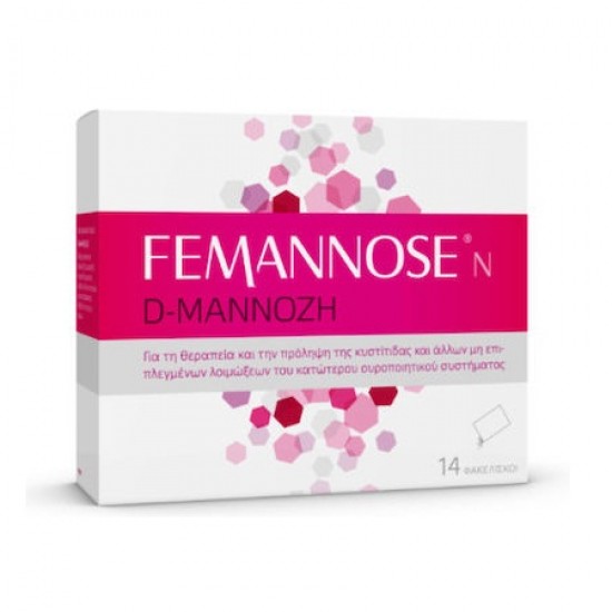Femannose N D Mannose - Συμπλήρωμα Διατροφής Για Την Κυστίτιδα Για Γυναίκες, 14 φακελίσκοι 