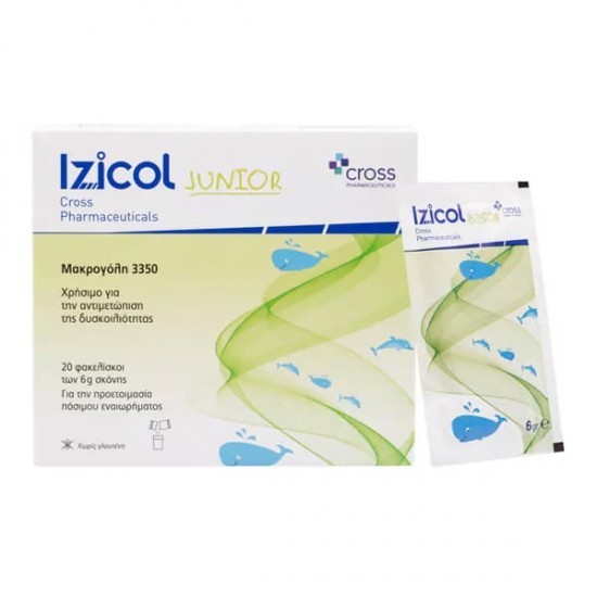 Cross Pharmaceuticals Izicol Junior Υπακτικό για την Αντιμετώπιση της Παιδικής Δυσκοιλιότητας, 6gr 20 Φακελάκια