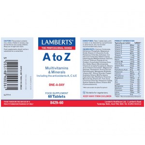 Lamberts A to Z Multi Vitamins Απαραίτητα Μικροθρεπτικά Συστατικά , 30tabs