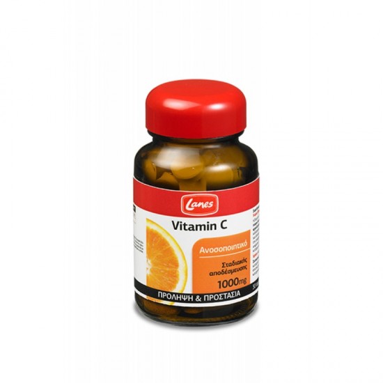 Lanes Vitamin C 1000mg Σταδιακής Αποδέσμευσης - Ενίσχυση Ανοσοποιητικού & Πρόληψη Κρυολογήματος, 30tabs