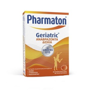 Pharmaton Geriatric Συμπλήρωμα Διατροφής με Ginseng G115 για Ενέργεια & Πνευματική Ευεξία σε Αναβράζοντα Δισκία με Γεύση Πορτοκάλι, 20eff.Tabs