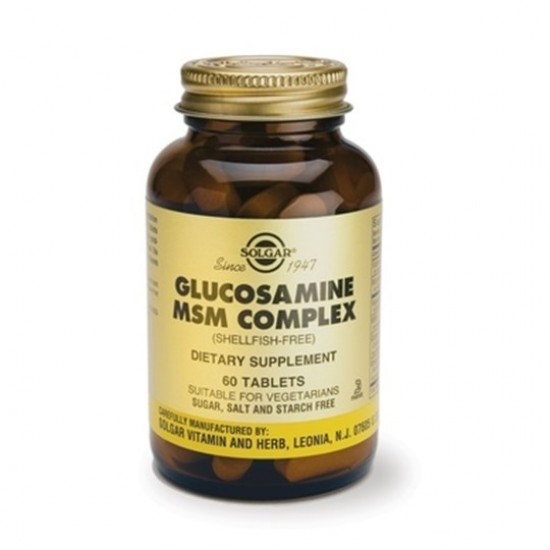 SOLGAR Glucosamine MSM Complex (Shellfish-Free) 60 tabs 