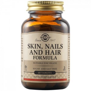 Solgar Skin, Nails & Hair Formula Φόρμουλα Πλούσια σε Βιταμίνες, Αμινοξέα & Μέταλλα για την Υγεία των Μαλλιών, του Δέρματος & των Νυχιών, 60tabs