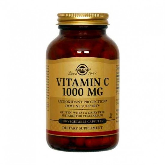 Solgar Vitamin C 1000mg Συμπλήρωμα Διατροφής Βιταμίνη C για Ενίσχυση Ανοσοποιητικού, Πρόληψη & Αντιμετώπιση Κρυολογήματος, 100veg. caps