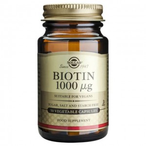 Solgar Biotin 1000μg Συμπλήρωμα Διατροφής με Βιοτίνη που Συμβάλλει στην Καλή Υγεία των Μαλλιών & του Δέρματος - Ιδανικό σε Περιπτώσεις Σμηγματοροϊκής Δερματίτιδας, 50veg.caps