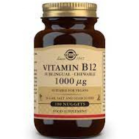 Solgar Vitamin B12 1000 μg Μασώμενα Δισκία Βιταμίνη B12 για την Ομαλή Λειτουργία του Νευρικού Συστήματος, 100nuggets