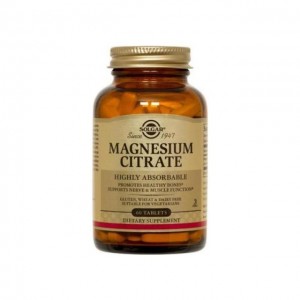 Solgar Magnesium Citrate 200mg Συμπλήρωμα Διατροφής με Κιτρικό Μαγνήσιο για την Καλή Λειτουργία των Μυών & του Νευρικού Συστήματος - Μειώνει τις Κράμπες, 60tabs