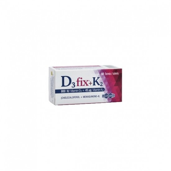 Unipharma D3 Fix 800iu + K2 45mcg Συμπλήρωμα Διατροφής, 60tabs