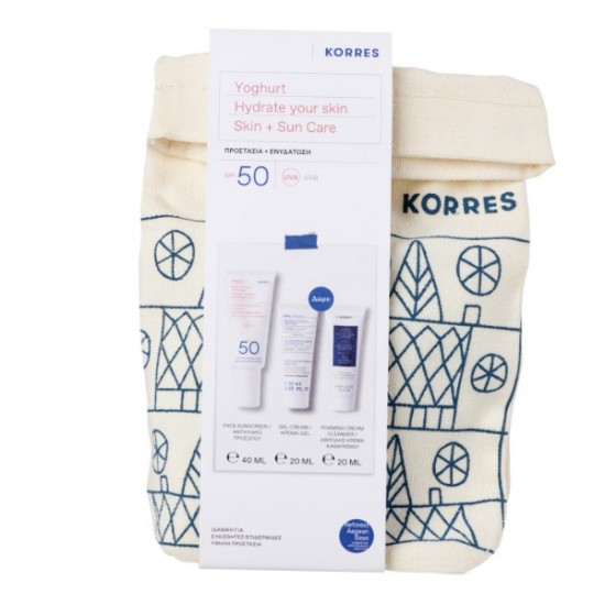 Korres Υoghurt Hydrate your Skin με Αντηλιακή Κρέμα Προσώπου SPF50, 40ml, Κρέμα-Gel για Ενυδάτωση με Προβιοτικά, 20ml & Κρέμα Καθαρισμού Προσώπου, 20ml