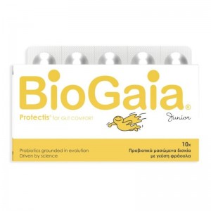 BioGaia ProTectis Junior Προβιοτικά Μασώμενα Δισκία με ευχάριστη γεύση Φράουλας, 10 Chew.Tabs