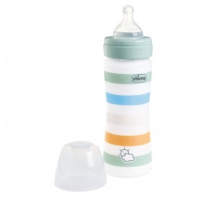 Chicco Well Being Πλαστικό Μπιμπερό Κατά των Κολικών με Θηλή Σιλικόνης 2m+ Μέντα, 250ml