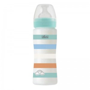 Chicco Bottle Well Being Anti-Colic System Μπιμπερό Πλαστικό 4m+ Γαλάζιο, 330ml