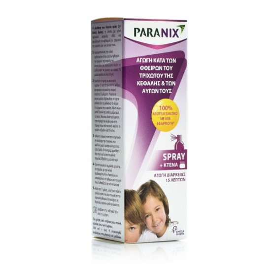 Paranix Spray Σπρέι Aγωγή που εξαλείφει Ψείρες & Κόνιδες με μία Εφαρμογή 6m+, 100ml