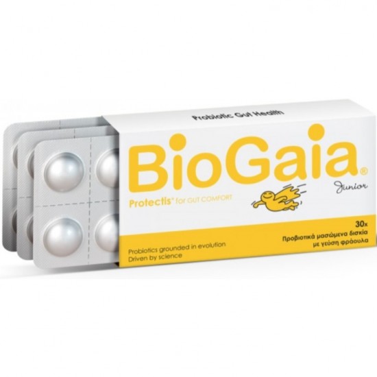 BioGaia ProTectis Junior Προβιοτικά Μασώμενα Δισκία με ευχάριστη γεύση Φράουλας, 30 Chew.Tabs