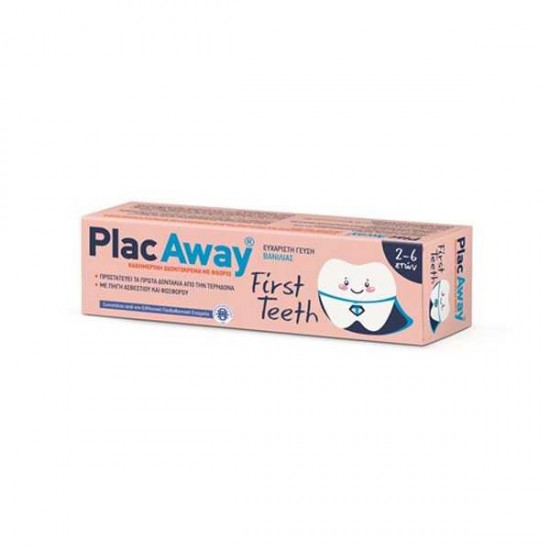 PlacAway First Teeth Παιδική Οδοντόκρεμα 2-6, 50ml