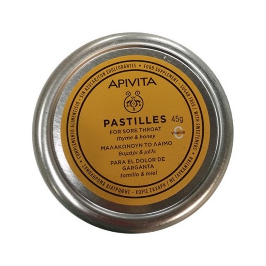 Apivita Pastilles Παστίλιες με Θυμάρι & Μέλι, 45g