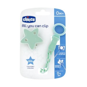 Chicco All You Can Clip Κλιπ Πιπίλας Αστέρι με Αλυσίδα 0m+ σε Φυστική Χρώμα, 1τεμ