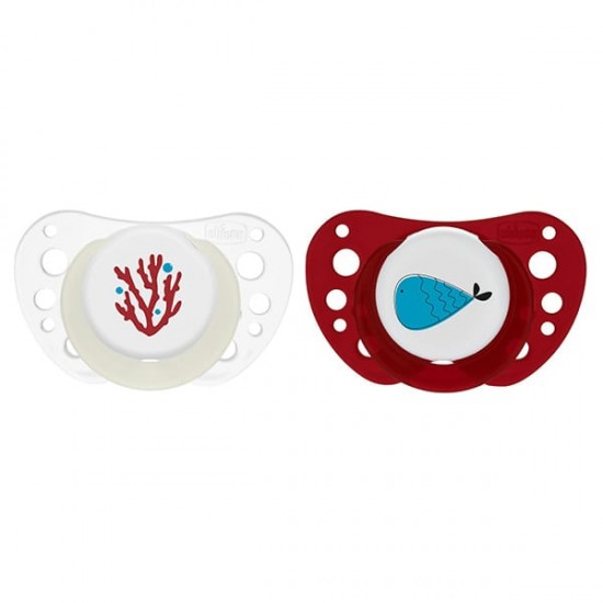 Chicco Physioforma Air Πιπίλα Μπεζ - Μπορντό από Σιλικόνη 16-36m, 2τεμ 