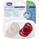 Chicco Physio Air Πιπίλες Σιλικόνης Μπεζ - Μπορντό για 6-16m με θήκη , 2τμχ 