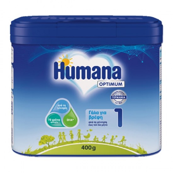 Humana Optimum 1 Γάλα 1ης Βρεφικής Ηλικίας Έως Τον 6ο Μήνα 400gr