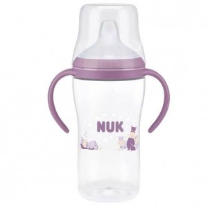Nuk Perfect Match Learner Bottle Εκπαιδευτικό μπουκάλι με χεράκια 6m+ Ροζ με ιπποπόταμο 260ml, 1 τμχ