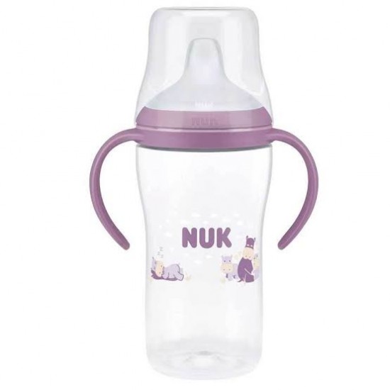 Nuk Perfect Match Learner Bottle Εκπαιδευτικό μπουκάλι με χεράκια 6m+ Ροζ με ιπποπόταμο 260ml, 1 τμχ