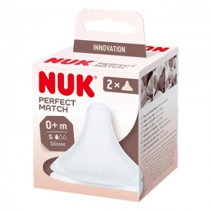 Nuk Perfect Match Θηλές από Σιλικόνη Μικρής Οπής Μεγέθους S από 0m+, 2τμχ
