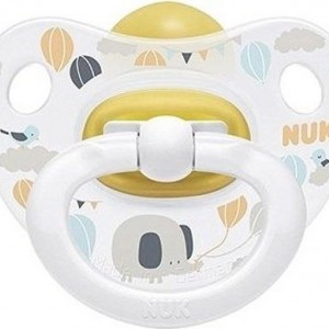 NUK Happy Kids Ορθοδοντική Πιπίλα από Latex για Παιδιά από 18-36m White Elephant 1 Τεμάχιο