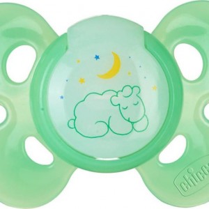 Chicco Physio Comfort Night Πράσινη, Εργονομική Πιπίλα Σιλικόνης 6-12m 1τμχ