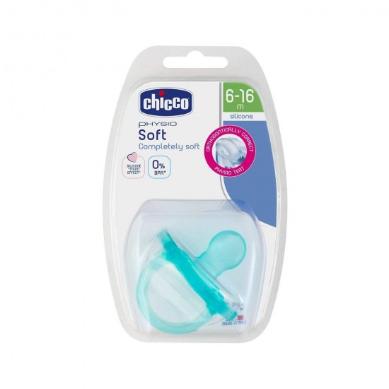 Chicco Physio Soft Πιπίλα Σιλικόνη για Ηλικίες 6-16m Πράσινο, 1τεμ